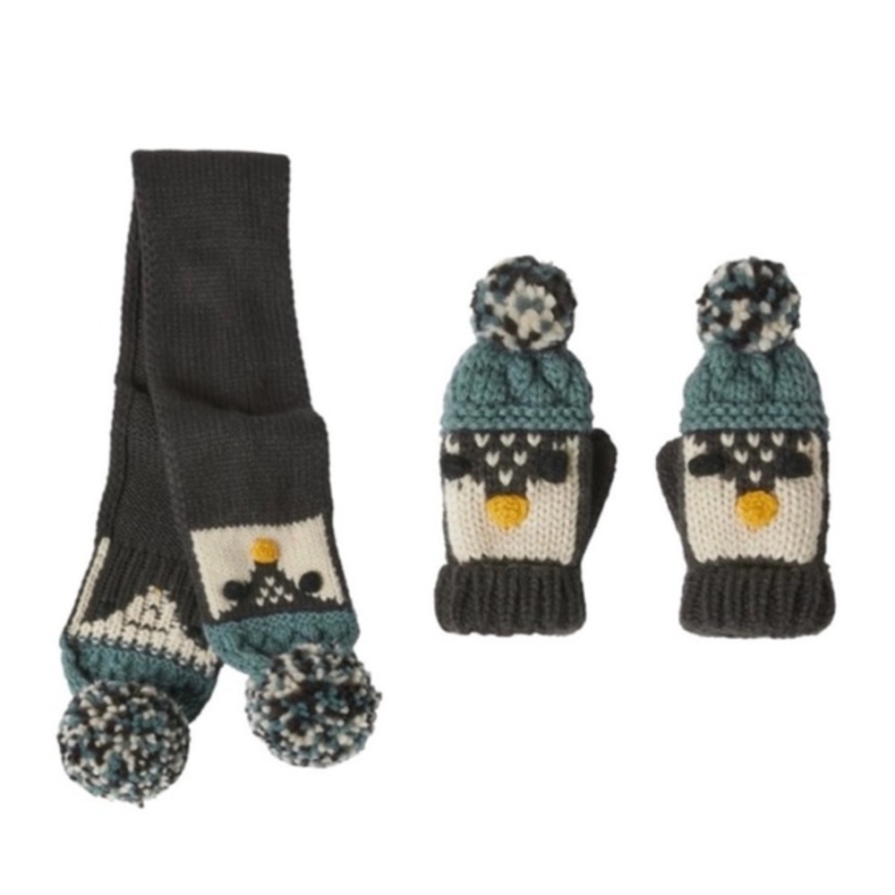 ZARA TODDLER GIRL PENGUIN SCARF AND GLOVES